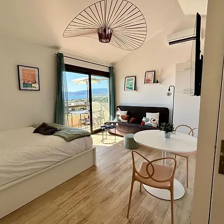 Studio Vue Mer A Porticcio Piscine Et Parking Exterior foto
